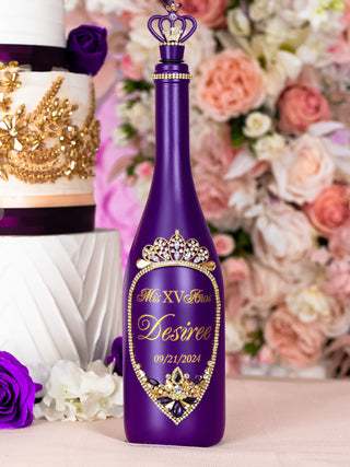 Purple Gold Quinceanera Bottle