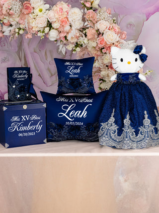 Navy Blue silver Kitty for Quinceanera