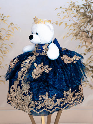 navy blue quince dress with silver Princesa by Ariana Vara Quinceaera Dress PR12001 Navy Blue/Silver / 00