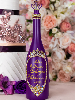 Plum Quinceanera Bottle with 1 Glass