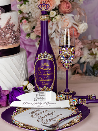 Plum brindis package with bottle 