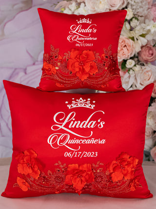 Red Silver Quinceanera Toasting Package