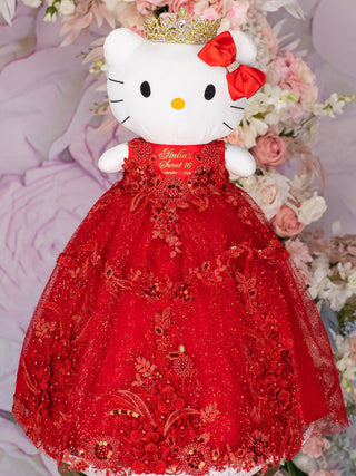 Red Quinceanera pillows set and Kitty