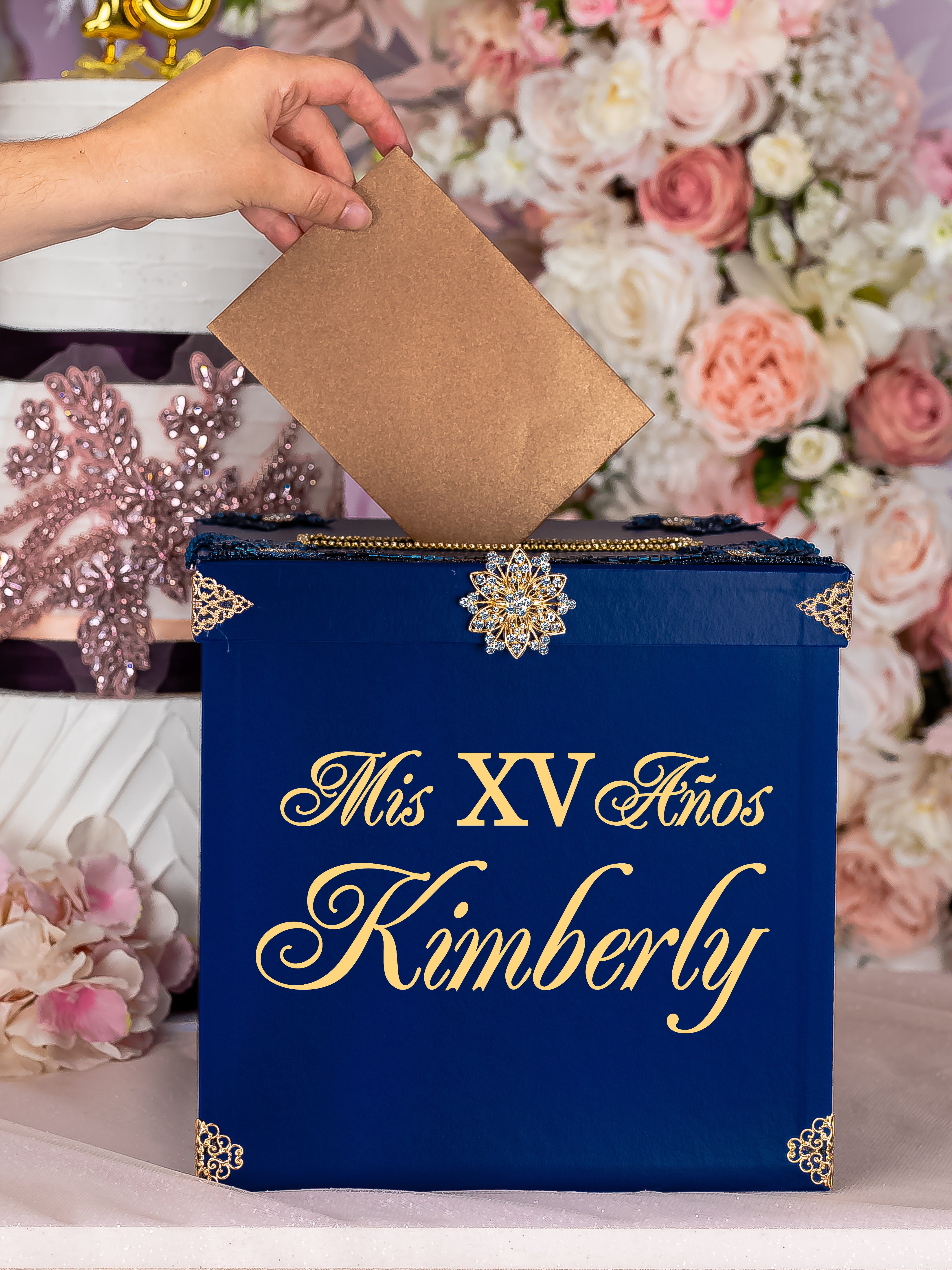 Wedding Card Box, cheapest Navy Wedding Box, Money Holder, Personalized Card Box, Wedding Card Holder, Quinceanera Decorations, Custom Made