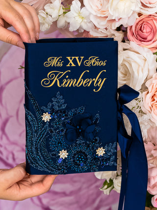 Navy Blue Quinceanera Bible