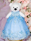 Light blue with butterflies Teddy Bear for quinceanera