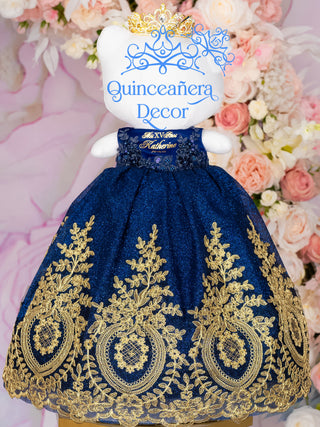 Navy Blue with Gold Kiity for quinceanera | Navy Blue Quince Last Toy / quinceanera-decor Navy Blue with Gold Kiity for quinceanera | Navy Blue Quince Last Toy / quinceanera-decor