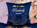 Navy Blue with gold quinceanera tiara pillow