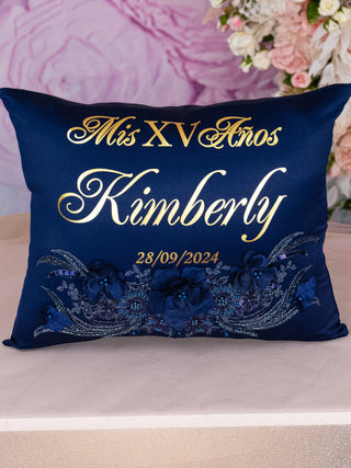 Navy Blue quinceanera kneeling pillow, shoes pillow