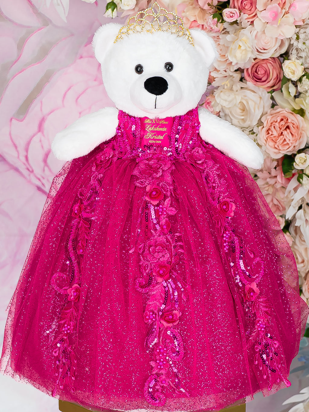 pink teddy bear dress Harajuku Pink Teddy Bear Ruched Midi Dress