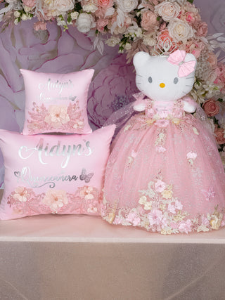 Pink with flowers Kitty for Quinceanera