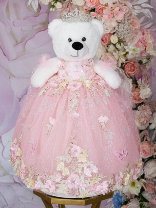 Juego de almohadas y osito de peluche para quinceañera en color rosa