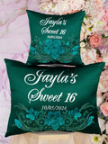 Green with Silver quinceanera pillows set