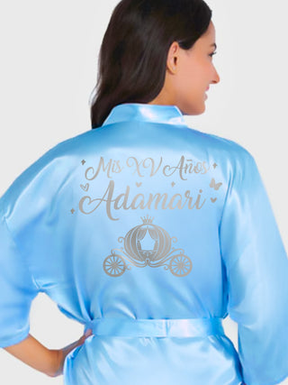 Light Blue La Cenicienta Quinceanera Theme Robe