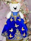 Azul real with butterflies last teddy bear for quinceanera