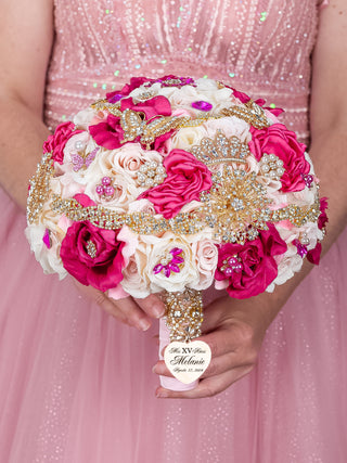 Corona para quinceañera fucsia