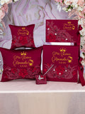 Burgundy Quinceanera pillows set, bible with album de fotos Kitty design