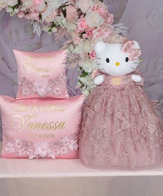 Rose Gold quinceanera kneeling pillow, shoes pillow