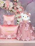 Rose Gold with flowers Kitty for Quinceanera