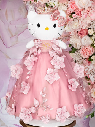 Rose Gold with flowers Kitty for Quinceanera