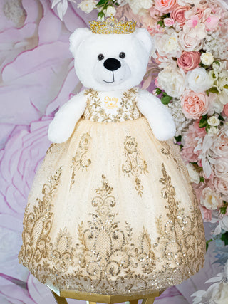 Gold Teddy Bear for quinceanera