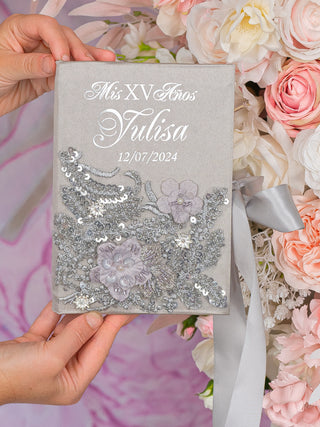 Silver quinceanera Bible