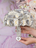 Silver Quinceanera Bouquet 9 inches