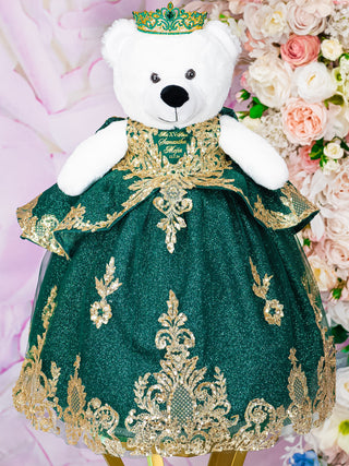 Emerald Green teddy bear for quinceanera