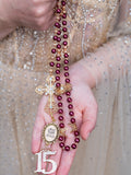 Burgundy Quinceanera Rosary