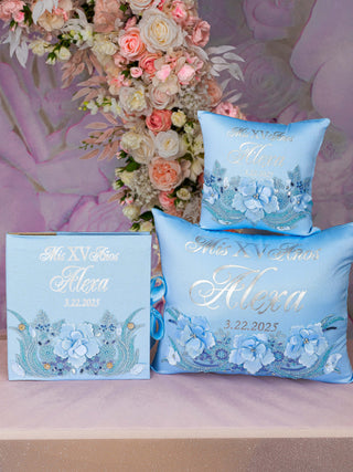 Light blue quinceanera toasting package