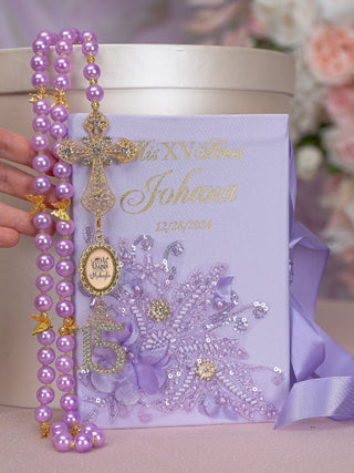 Lavender Quinceanera Rosary