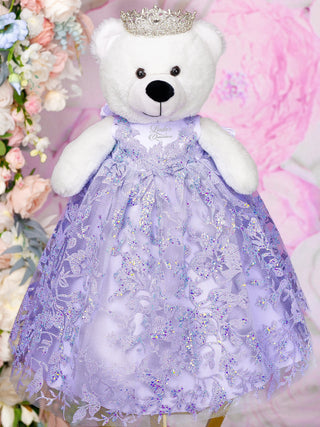 lila Teddy Bear for Quinceanera