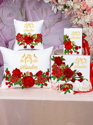 Charro Quinceanera package of pillows set, Bible and guest book