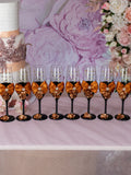 Boho 8 quinceanera champagne glasses