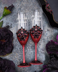 Burgundy Black 2 quinceanera champagne glasses