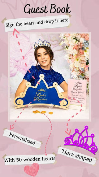 Royal blue quinceanera guest book