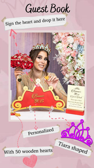 Red quinceanera guest book
