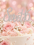 Silver Quinceañera Cake Topper  Sweet 16