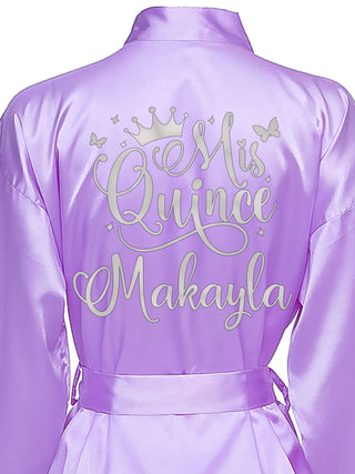 Lilac with Silver robe for quinceanera