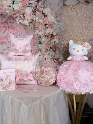 Pink with Gold quinceanera package 4