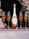 White and Red Charro Quinceanera bottle