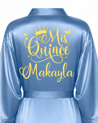 Dusty Blue robe for quinceanera