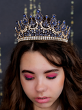 Navy Blue Gold Quinceanera Crown