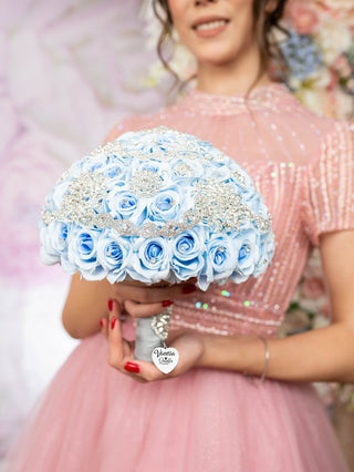 Light blue last teddy bear for quinceanera