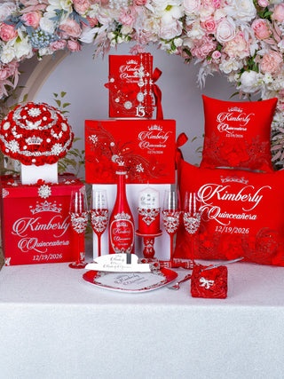 Red silver Quinceanera package 7