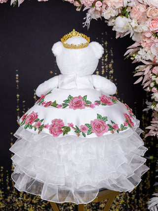 White Pink Charro Oso de Quinceanera