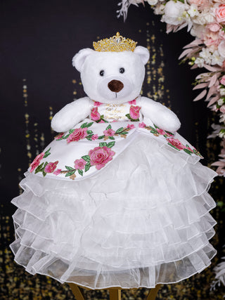 White Pink Charro Oso de Quinceanera