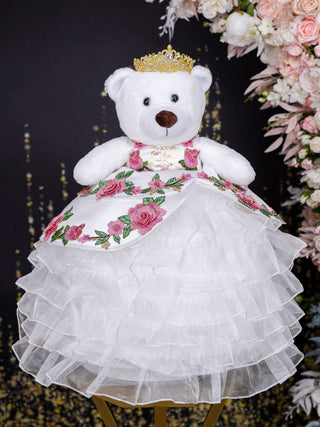 White Pink Charro Oso de Quinceanera