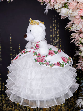 White Pink Charro Oso de Quinceanera
