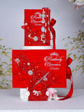 Red silver Quinceanera guest book with pen
